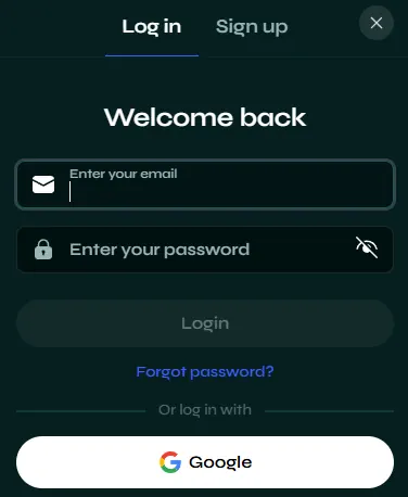 Sava Spin secure user login and registration interface.